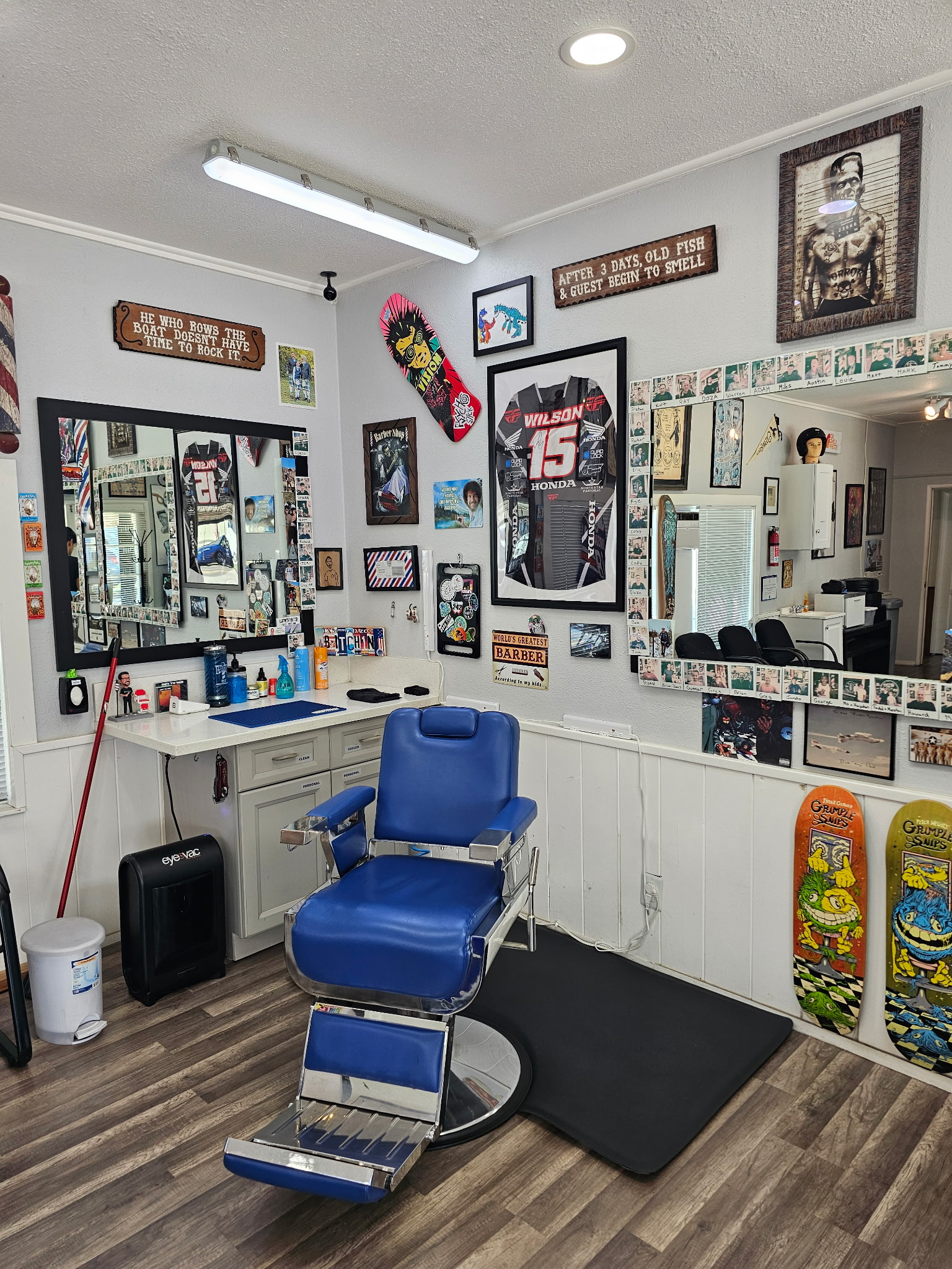 Barber chair and station San Diego barbershop